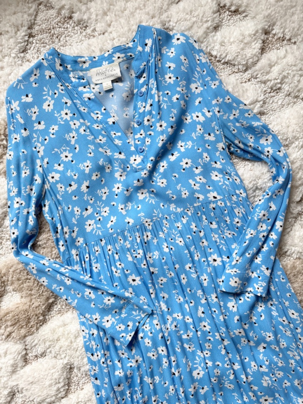 Mare Mare X Anthropologie Lynda Maxi Floral Blue White Dress, small - Picture 7 of 7
